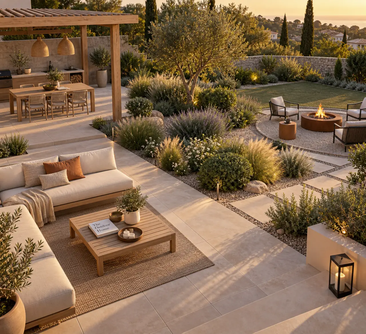 Aménagement de jardin moderne : 4 zones, des matériaux sobres et un entretien simple