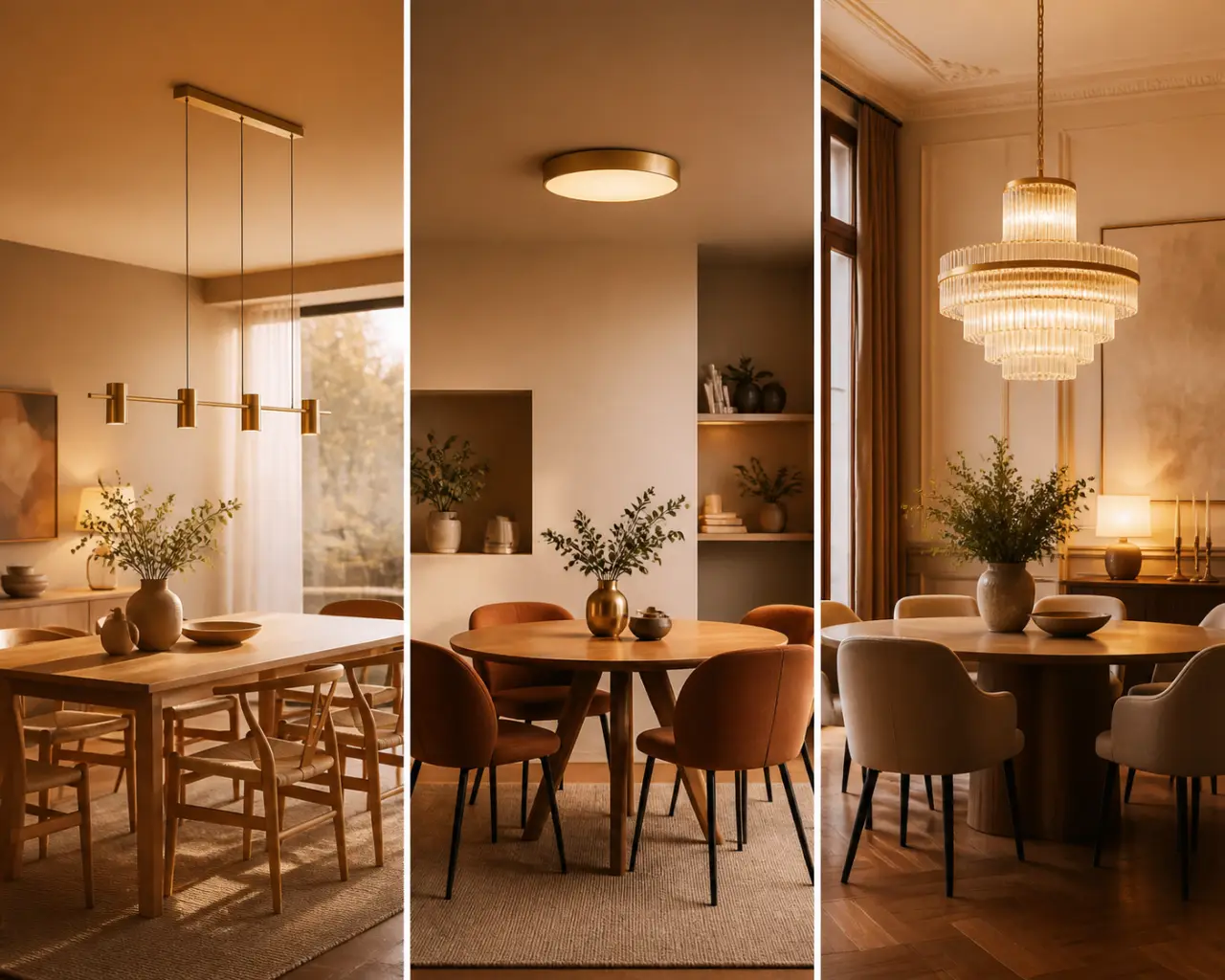 Lampe salle à manger : choisir suspension, plafonnier ou lustre selon la table et le plafond